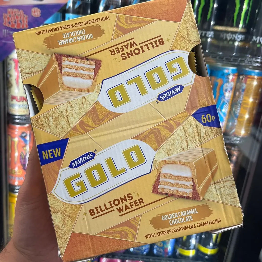 Mcvities Gold Billions Wafer Bar WHOLE BOX 24 Bars Snack