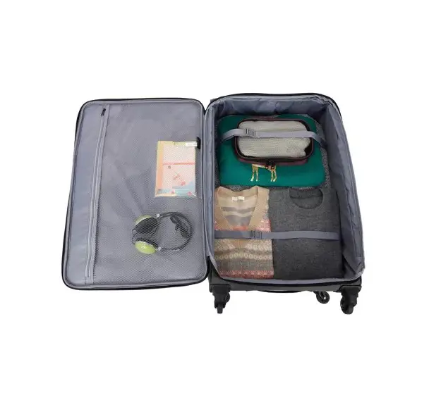 20/24/28 Inch Lightweight Soft Shell Suitcase 4 Wheels Cabin Medium Large Set Of 3 Luggage Expandable Pockets Travel Holiday Clothes Shoes Bus Plane Car British Airways Jet2 Virgin Emirates Atlantic KLM Lufthansa 1
