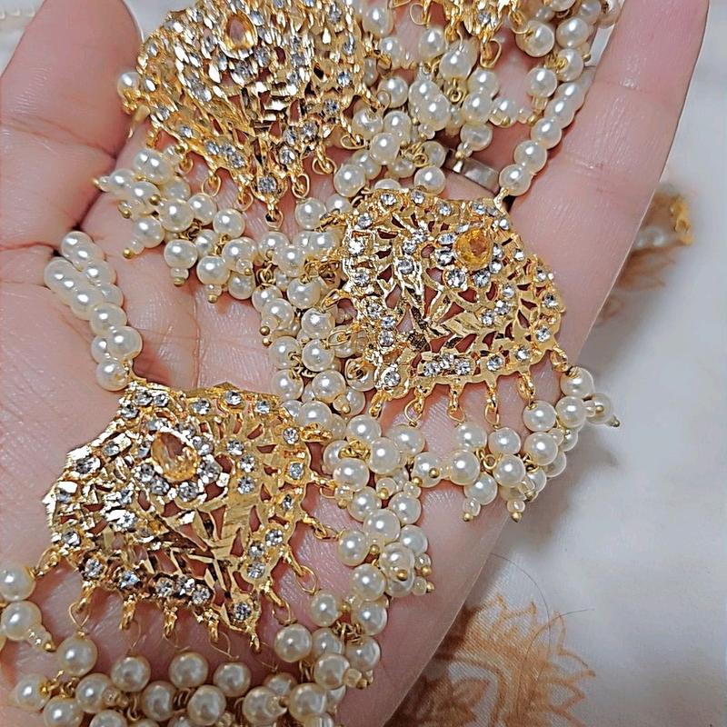 haydrabadi pendant set with white pearl 5