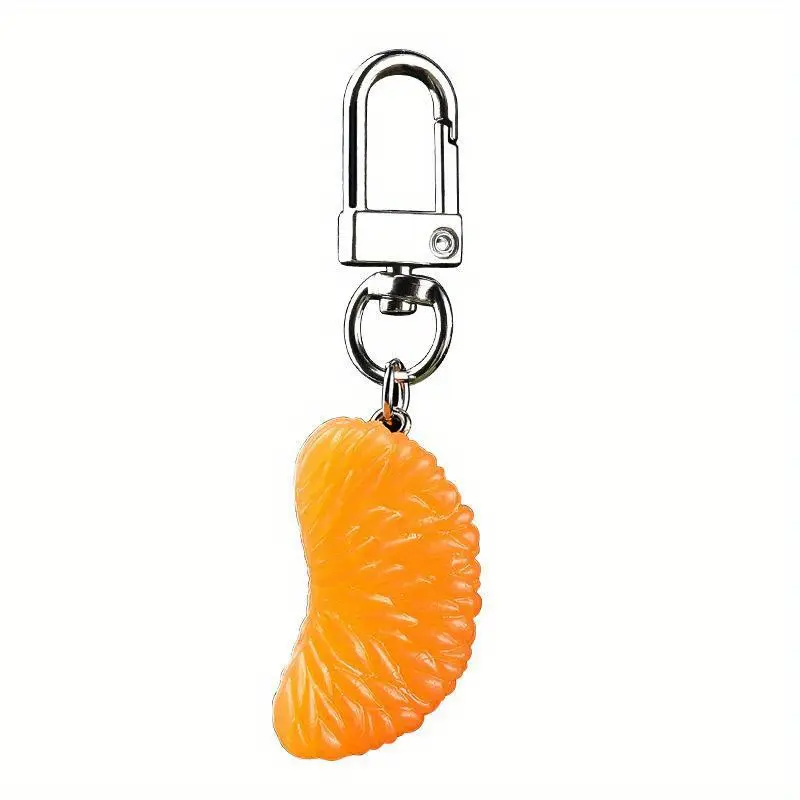 Charming Orange Fruit Keychain - Cute PVC Food Charm for Bags & Cars, Perfect Gift for Women and Girls 0