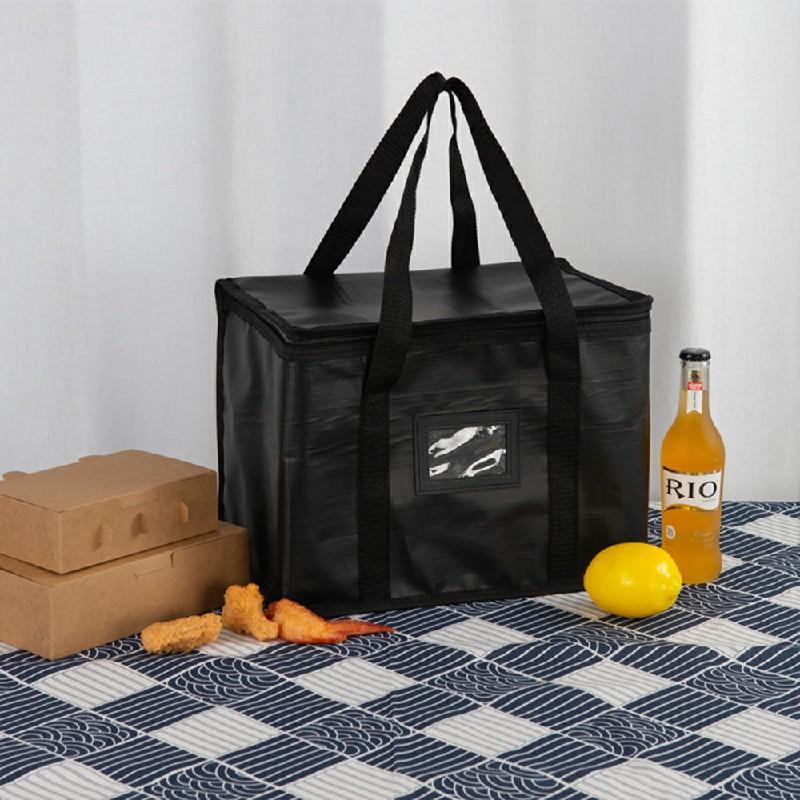 "70L Insulated Food Delivery Bag - Large Thermal Cooler carry Bag for Groceries, Pizza, Takeaway, and Picnic Use, Keeps Food Warm or Cold-Black" 5