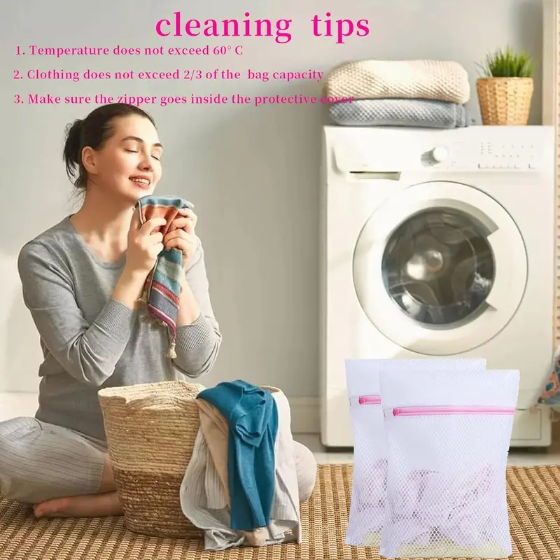 Mesh Washing Bags for Laundry - Set of 2 - Premium Zipper - Protects Delicate Items 5