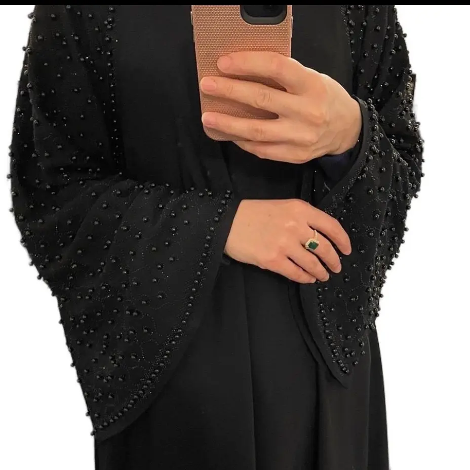 Beautiful beaded sleeves, Abaya with  scarf.