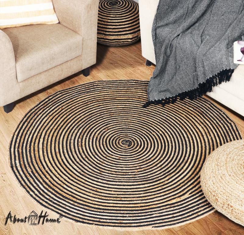 Jute and Cotton Braided Round rugs - Area Rugs - CHAKRA Round Rugs 3