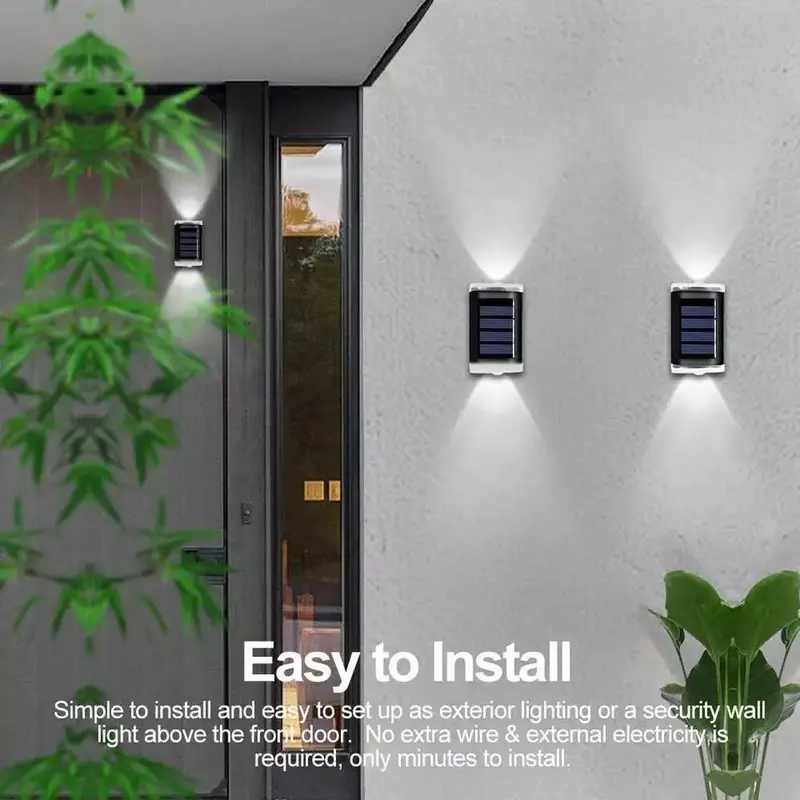 4x SUPER BRIGHT SOLAR POWERED DOOR FENCE WALL LIGHTS LED OUTDOOR GARDEN LAMP 0