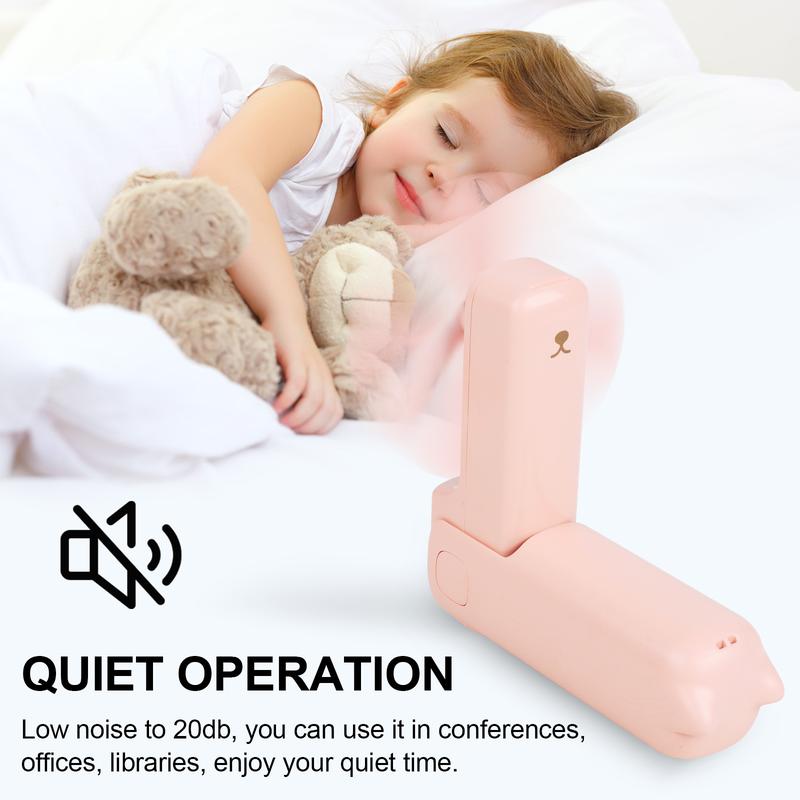 Multipurpose Mini Desk Fan with Flashlight, 24h Long Working USB Rechargeable Folding Pocket Fan for Baby Bedroom Home Night, Mini Handheld Fan Gift For Mom Baby Outdoor Use 5