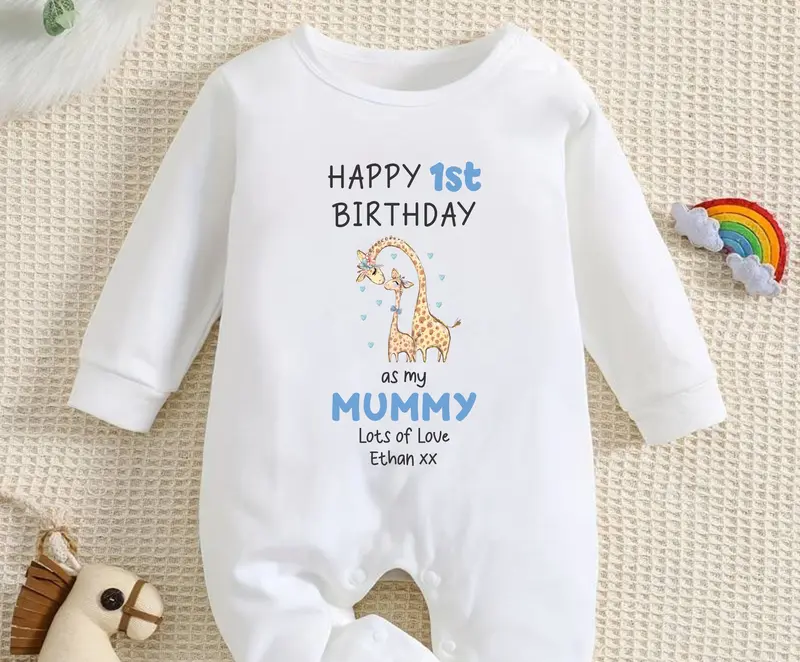 Happy First Birthday MUMMY Baby Outfit (First Birthday 1st Birthday Mummy Mum Birthday) 3