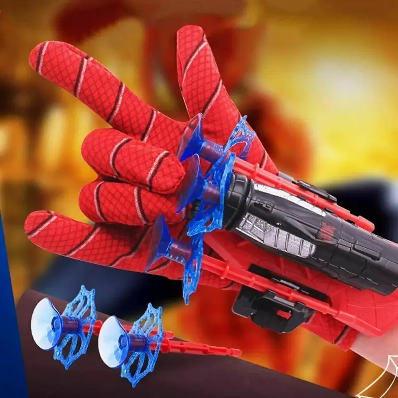 Launcher Toy + Free Spiderman Costume Gloves Spider-Man Web Shooter Dart Blaster 1