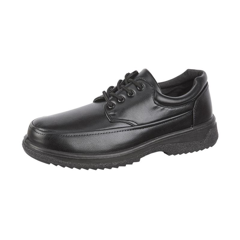 Men's Faux Leather Lace Up Comfort Black Formal Work Office Walking Boys School Shoes Lightweight 1