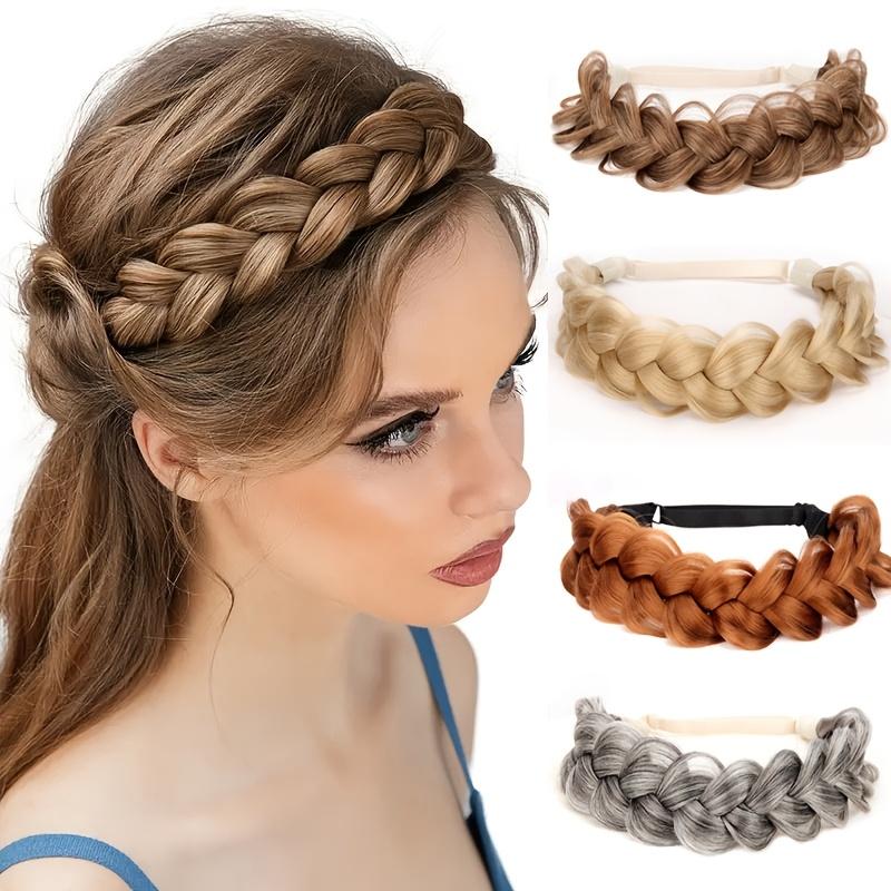 Product Introduction of Elegant 1pc Braided Headband Wig for Women - Natural Look, Straight Synthetic Hair, Perfect for Everyday Use 0