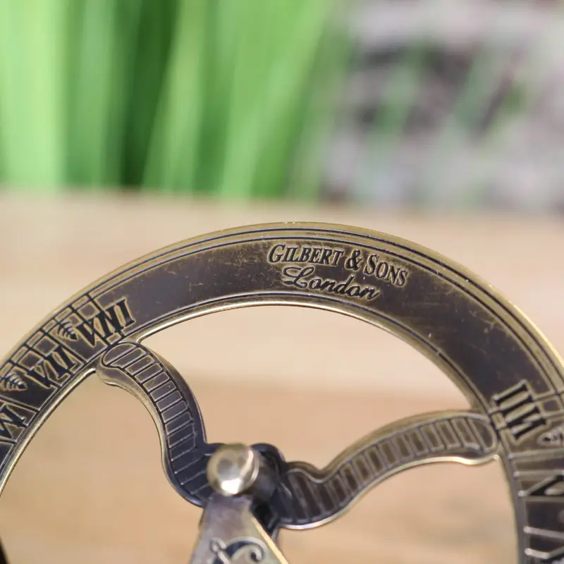 Gilbert and Sons Antique Brass Sundial Compass 4