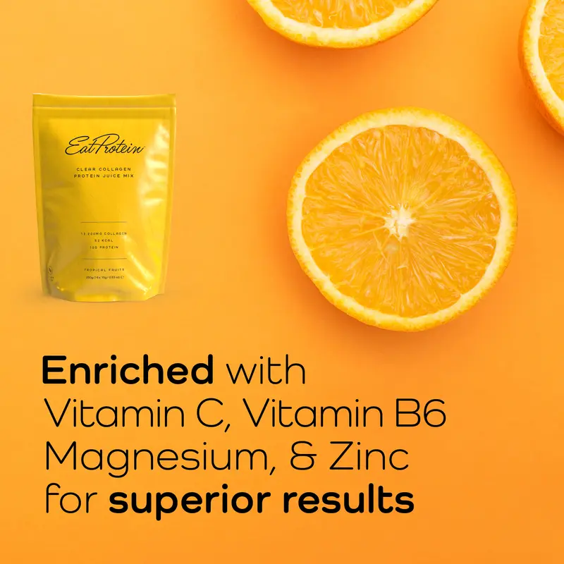 EatProtein Hydrolysed Tropical Collagen Juice 250g Pouch with Free Protein Shaker 12g Protein 13200mg Collagen Sugar Free Vitamin C B6 for Skin Hair Nail Care 16 Servings  Healthcare  Supplement  Beauty 2