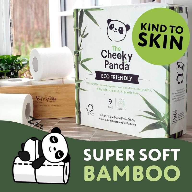 Bamboo Toilet Paper – 9 Rolls of Toilet Paper | Plastic Free Packaging and Sustainable Toilet Tissue | 100% Compostable 2