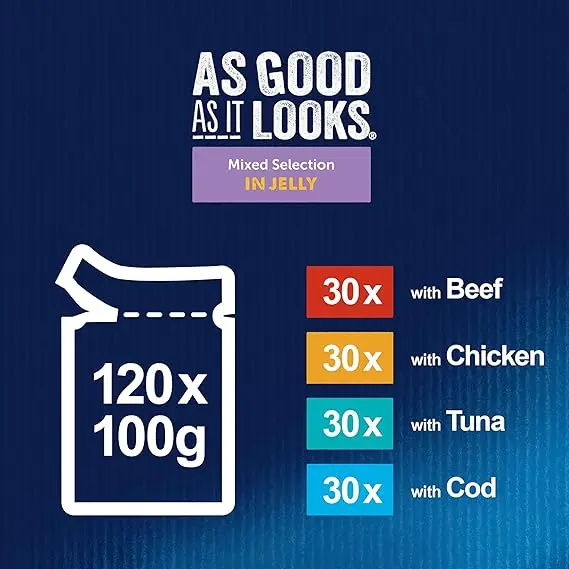 Felix As Good As It Looks Meat And Fish Cat Food, 100 g (Pack of 120) 4