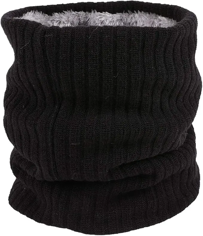 Fleece Neck Warmer Thermal Snoods Unisex Thick Winter Cold Weather Knitted Circle Scarf for Cycling Motocycle Sports