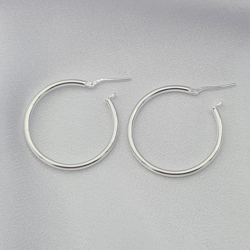 Silver 30mm Hoop Earrings 4