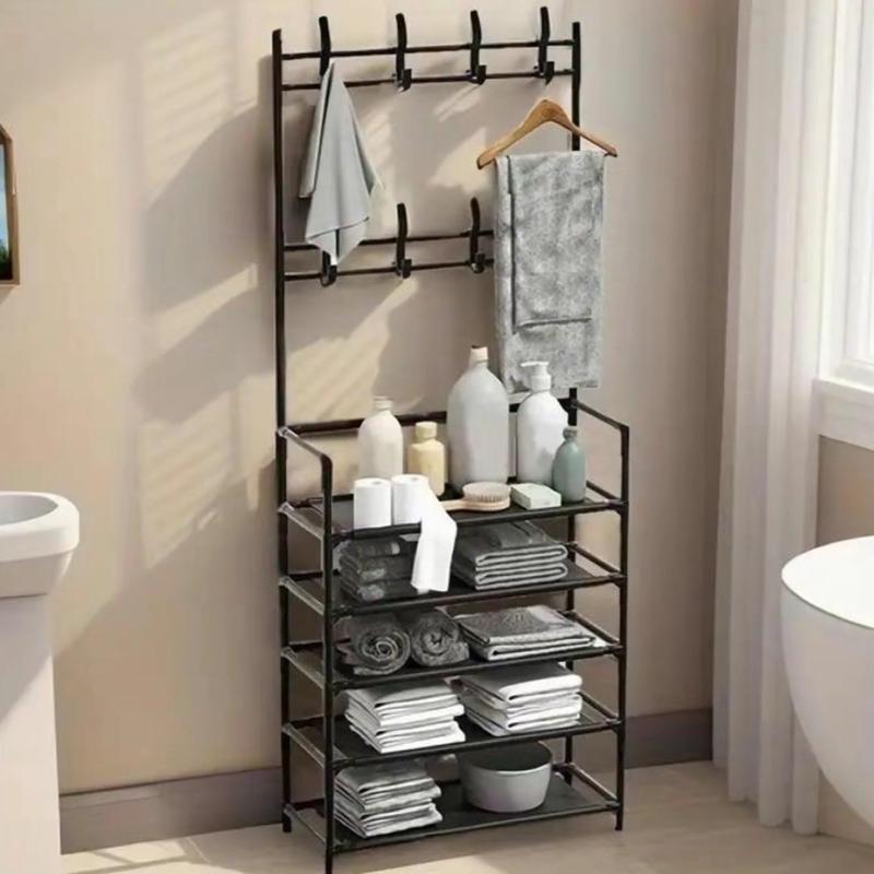 Large Capacity Free Standing Shoe Stand Organizer for Home Entryway, Hallway, and Bedroom Storage - Multi-layer Coat & Shoe Rack 4