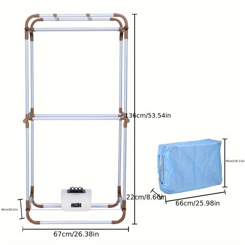 Product Introduction of Concise Home Installation-free Folding Hanging Clothes Dryer With Remote Controller Aluminum Alloy Tubes 15KG Easy Storage Electric Drying Clothes Quickly Suitcase With Timer Portable Simple Wardrobe With Heater For Winter Cold Rainy Days 37