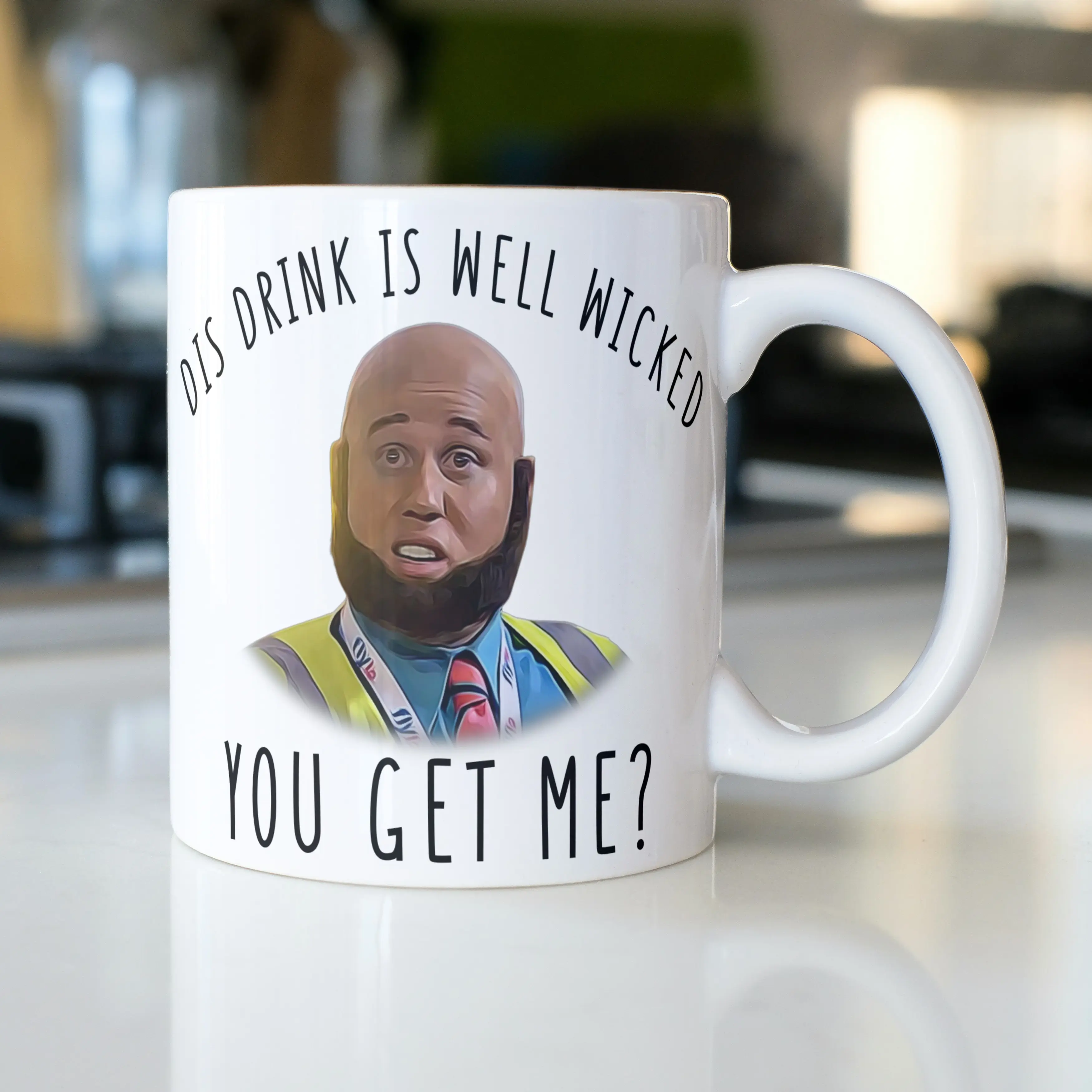 Funny Taaj Come Fly With Me Coffee Mug - Dis drink is well wicked you get me - Funny Mug