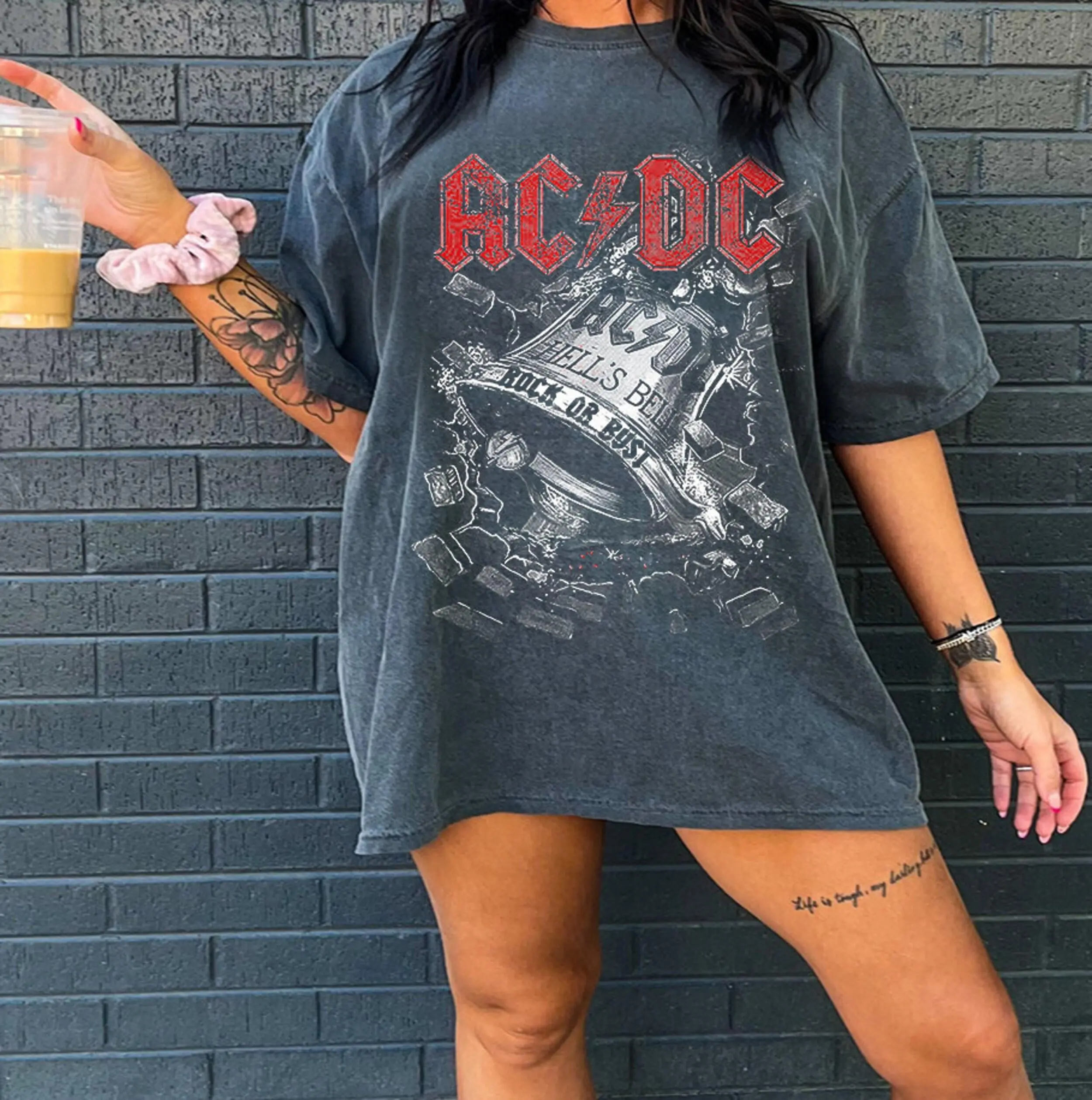 ACDC Band Shirt, ACDC shirt, Acdc Band 50th Anniversary 1973 Shirt,,vintage band shirt, rockmusic festival tee Cotton Crewneck