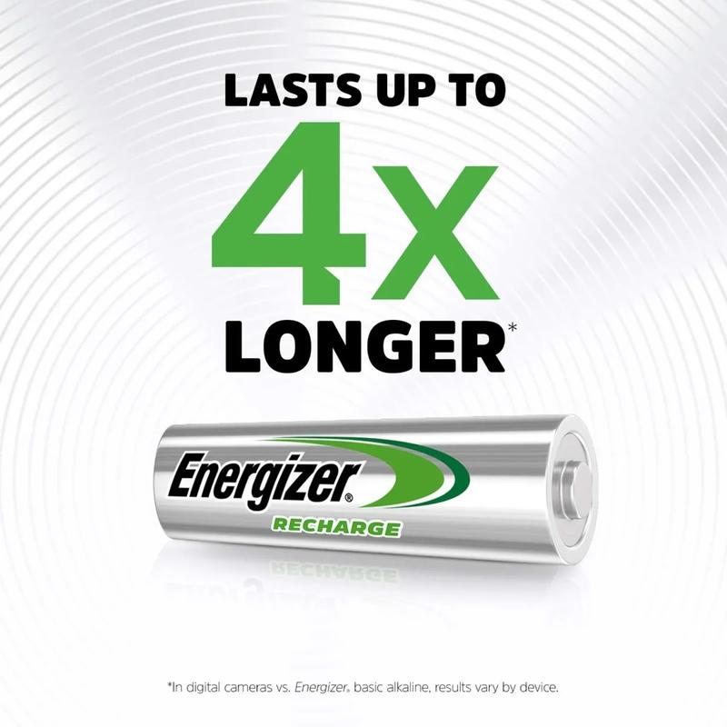 Energizer Rechargeable Power Plus AA Batteries Pack Of 4 2000 mAh nimh Pre-Charged Long-Lasting Up To 5-Year Battery Life Charge Lasts Up To 12 Months in Storage 1