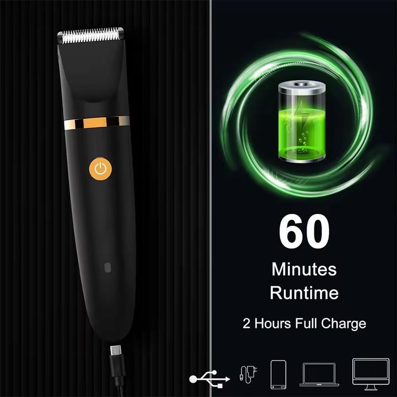 Three-in-one Electric Body Hair Trimmer- Groin Hair Trimmer - Ball Trimmer for Men - Replaceable Ceramic Blade Heads,USB Recharge,Waterproof Male Hygiene Razor Safe Quick Gift Cordless 4