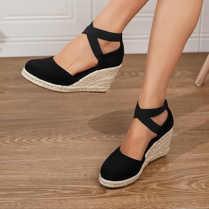 Product Introduction of Women's Wedge Heeled, Casual Elastic Band Summer Shoes, Comfortable Espadrille 2