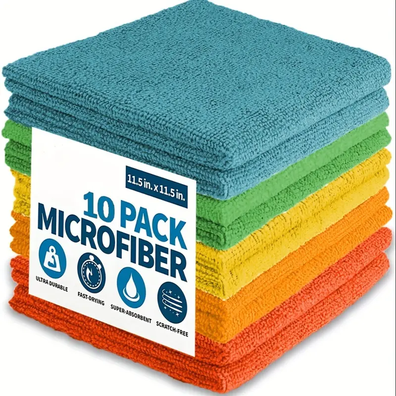 1/5/10pcs, Microfiber Cleaning Cloth, Dishwashing Cloth, Multifunctional Cleaning Towel, Household Rag, Kitchen Bathroom Cleaning Towel, Durable Absorbent Towel, Easily Remove Stains And Grease, Cleaning Supplies, Cleaning Gadgets 4