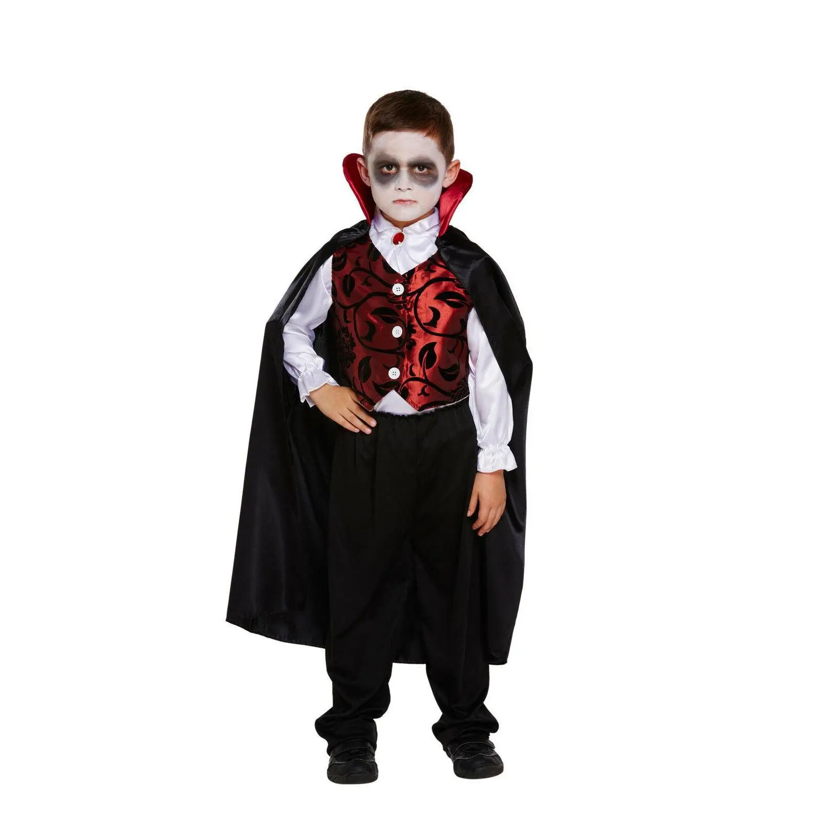 Children’s Deluxe Vampire Costume Boys Halloween Horror Dracula Fancy Dress Outf