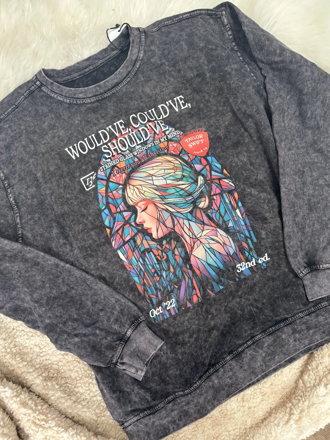 Would've could've should've acid wash sweater | TS TTPD lightweight sweatshirt vintage magazine