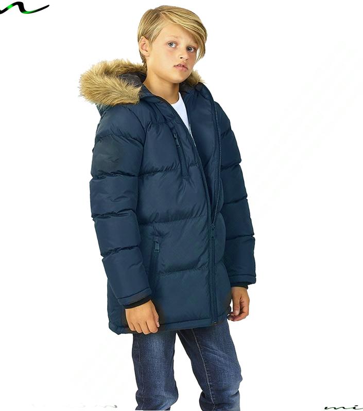 NEW BOYS COATS KIDS BACK TO SCHOOL FUR HOODED PARKA JACKET WINTER WARM COAT SIZE 6