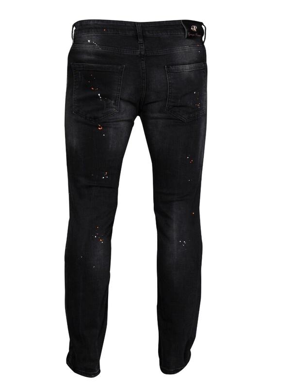 New Georgio Peviani Jeans Patchwork Paint Splatter Distressed Ripped Denim Jeans 2