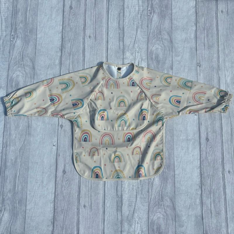 Baby and toddler long sleeve feeding bib apron 1