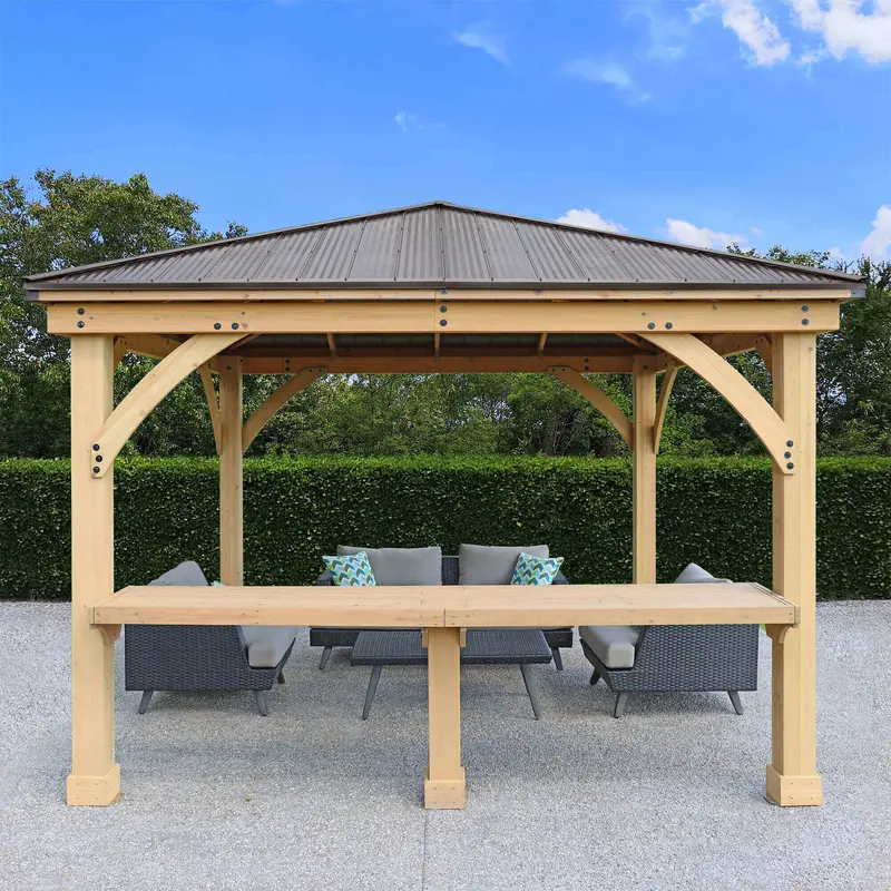 Meridian Gazebo 10ft x 10ft (3m x 3m) with Wooden Bar Counter 0