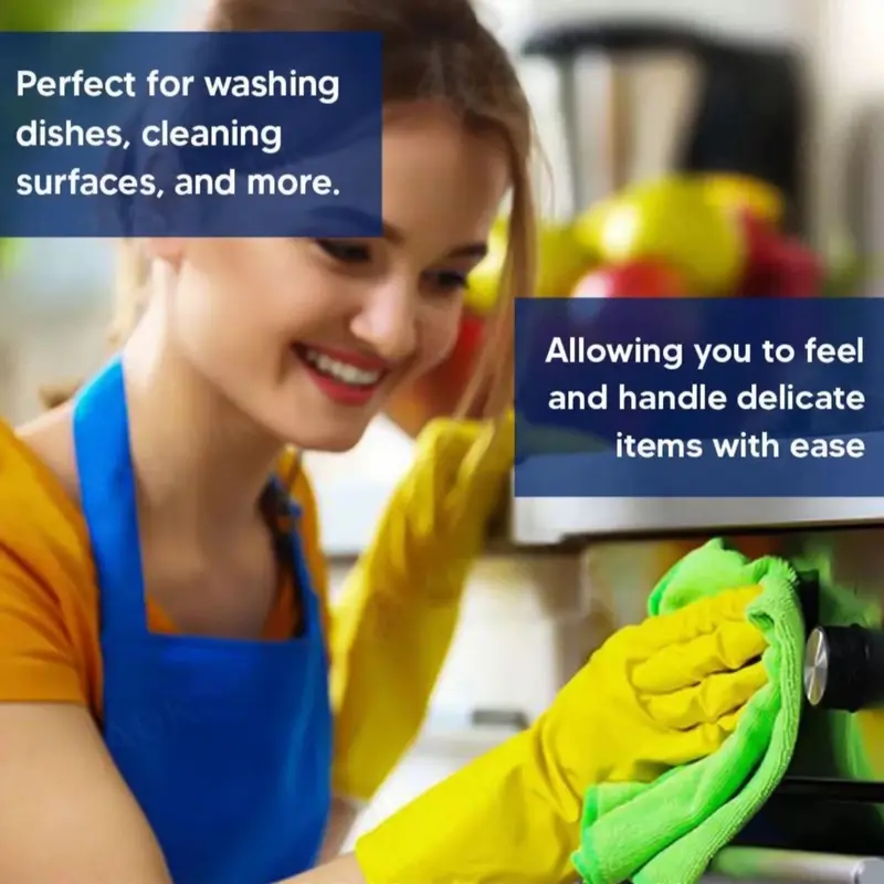 Medium Marigold Kitchen Cleaning Gloves - Pack of 3 Comfortable Household Hand 3