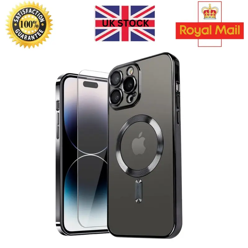 For iPhone 15 14 13 12 Pro 11 Clear Phone Case Magnetic MagSafe Charging Cover 0