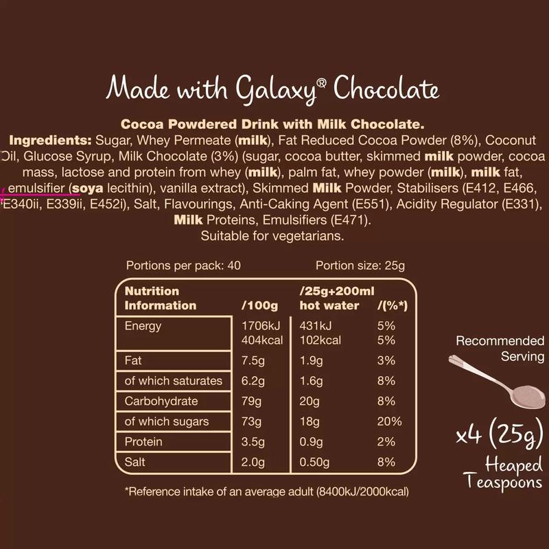 Galaxy Instant Hot Chocolate 1kg 1