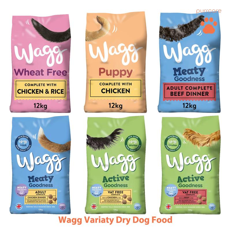 Wagg Complete Dry Dog Food Variety (12kg) - Balanced Nutrition for Puppies and Adults 0