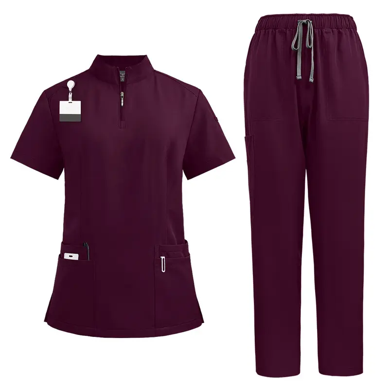 2024 New Hospital Medical Scrub Suits Uniform Women Men Scrubs Set Beauty Work Clothes Nurse Accessories Dental Surgery Suit 8