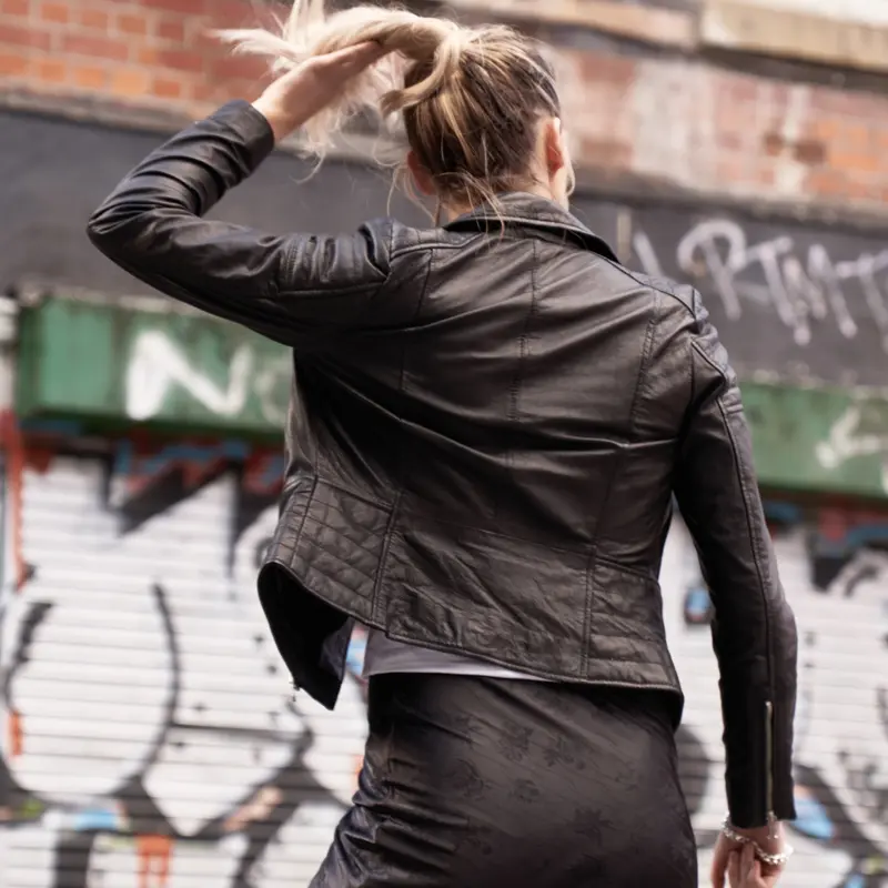 Clara - Women's Real Sheep Leather Jacket | Asymmetric | Womenswear Coats 5