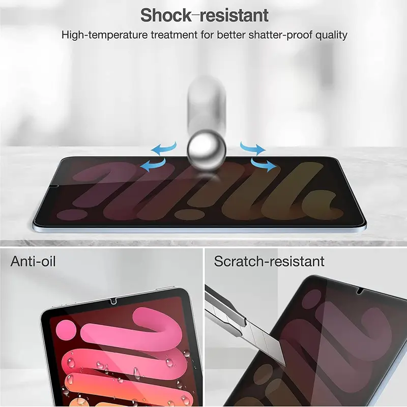 Privacy Screen Protector for iPad Mini 6th Generation 8.3 Inch 2021, Anti-Spy Tempered Glass Screen Film for iPad Mini 6 8.3'' Accessories Computer Tablet Cover Protection Protective Handheld 5
