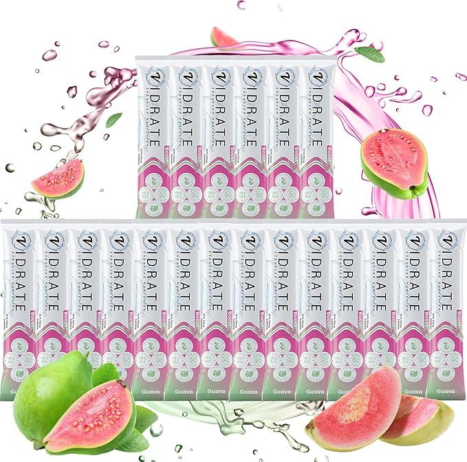 ViDrate Electrolyte Powder Hydration Sachets - Guava Flavor, Sugar-Free, 20 Sachets - Sport, Beverage Energy Drink 0