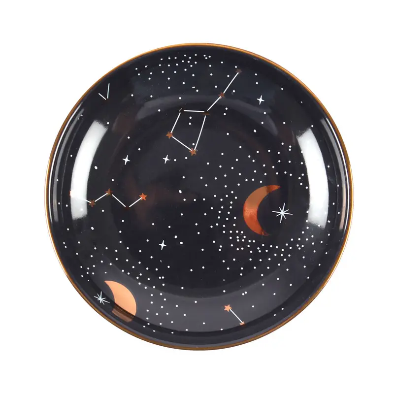 Purple Star Sign Trinket Dish 10.5cm Ceramic Boho Bohemian Hippy Celestial Giftware constellations gift idea for her jewellery storage ring tray 2