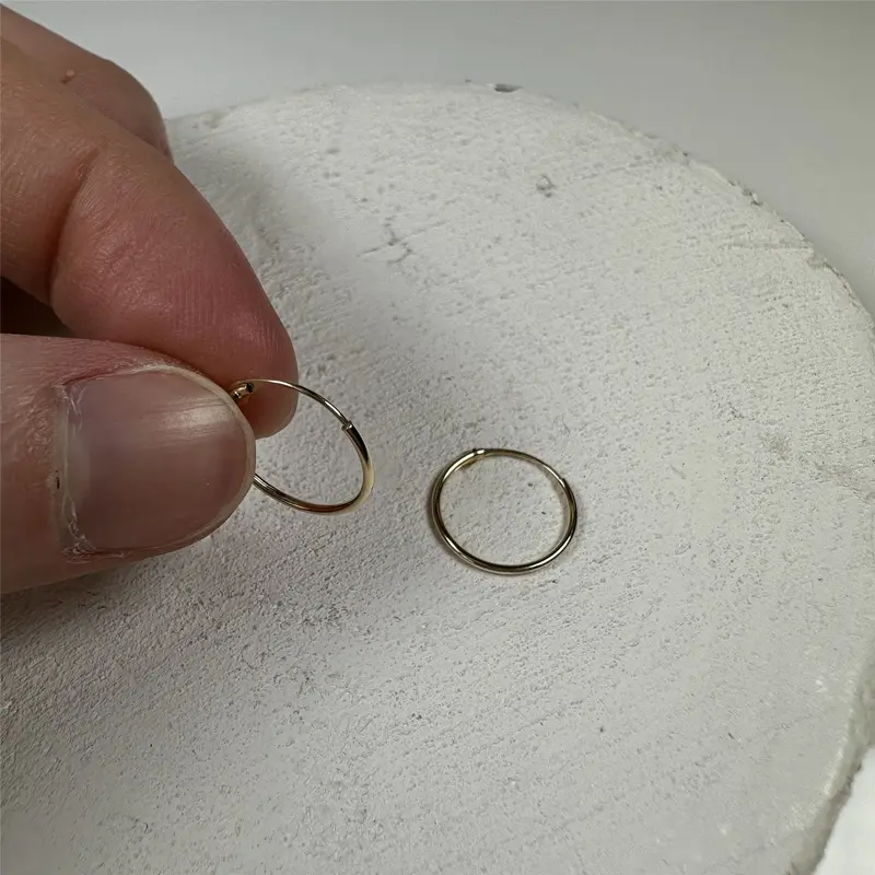 9ct Gold 12mm Sleeper Hoop Earrings 5