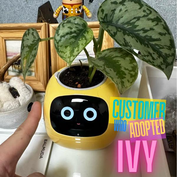 UK Seller - Ivy Smart Planter, Plant Pot, Over 49 Expressions, AI Connects to Phone, Gifts for Him, Gifts for Her, Christmas Gifts, Neat Desk Gift, Adorable Plant Companion, Fun Expressions, Smart phone gadgets, Plant pots, Gadgets Funky Tamagotchi Robot 7