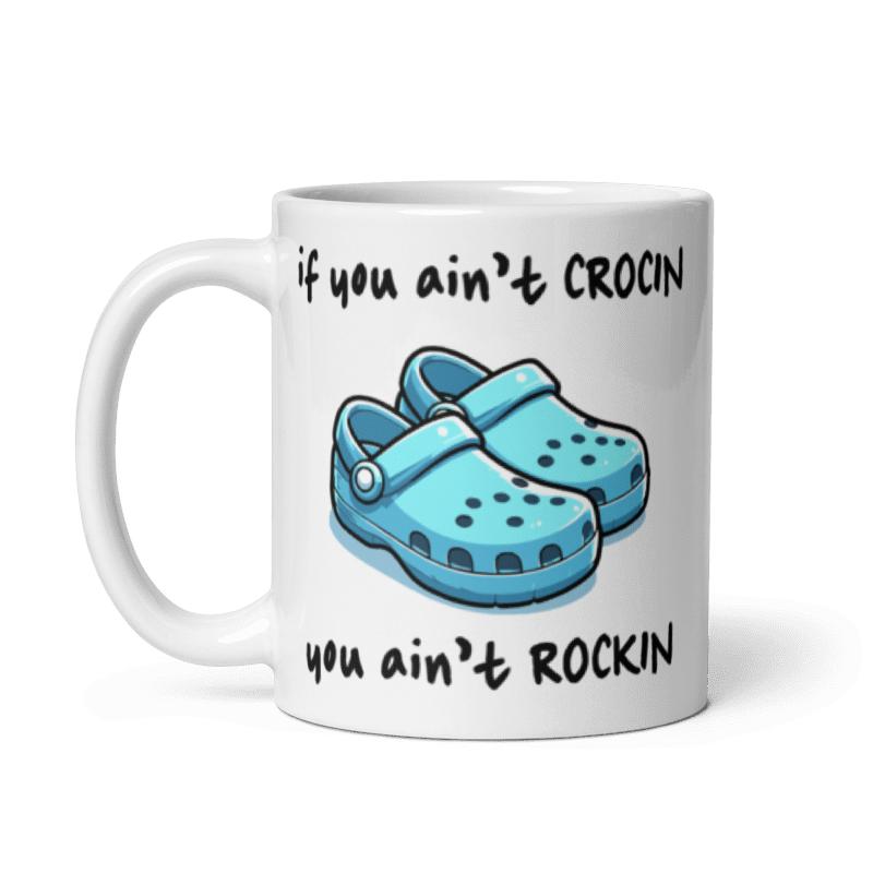 Funny Mug, if you ain't crockin, you ain't rocking, blue design, also in pink, Homorous  Gift Idea, Birthday Present, Christmas, Mothers Father Day, Secret Santa, Graduation, Thank you, Anniversary, Retirement 5