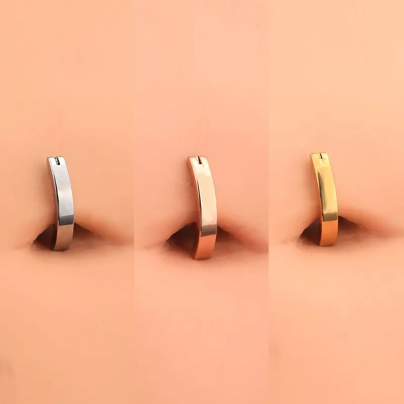 14G Clicker Belly Piercing Hoop Curved Belly Ring 5