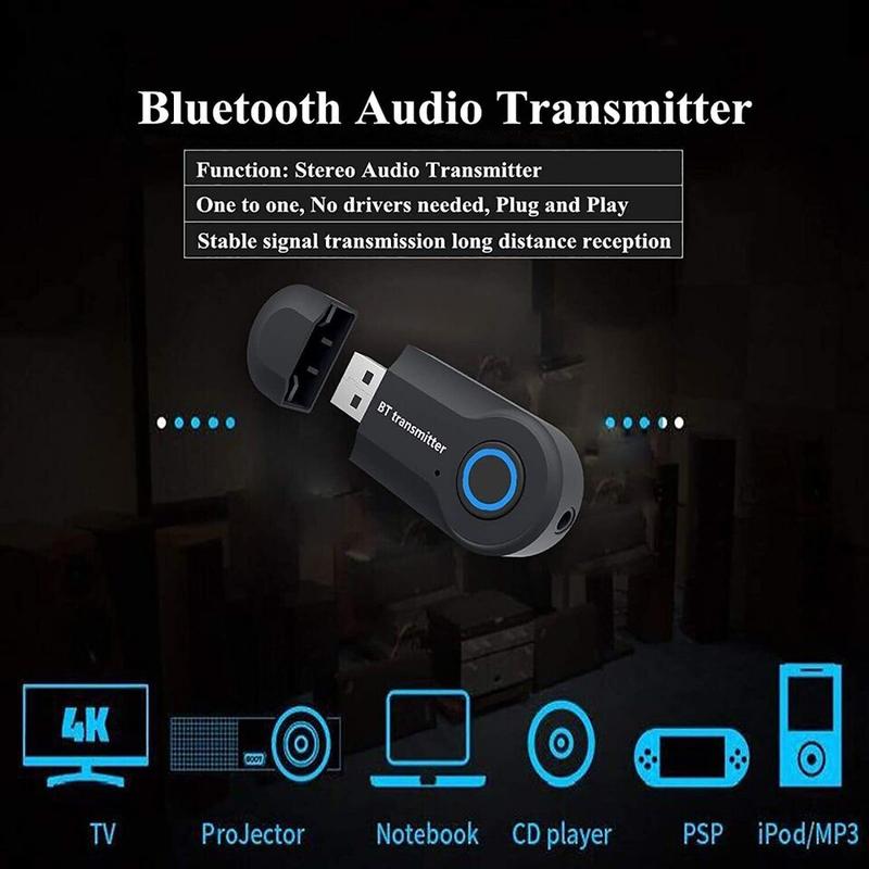 Bluetooth Transmitter Aigoss, Wireless Portable USB Transmitter, Bluetooth 4.2 f Accessories Metal Stereo Cd Compact Device Phone Speakers 4