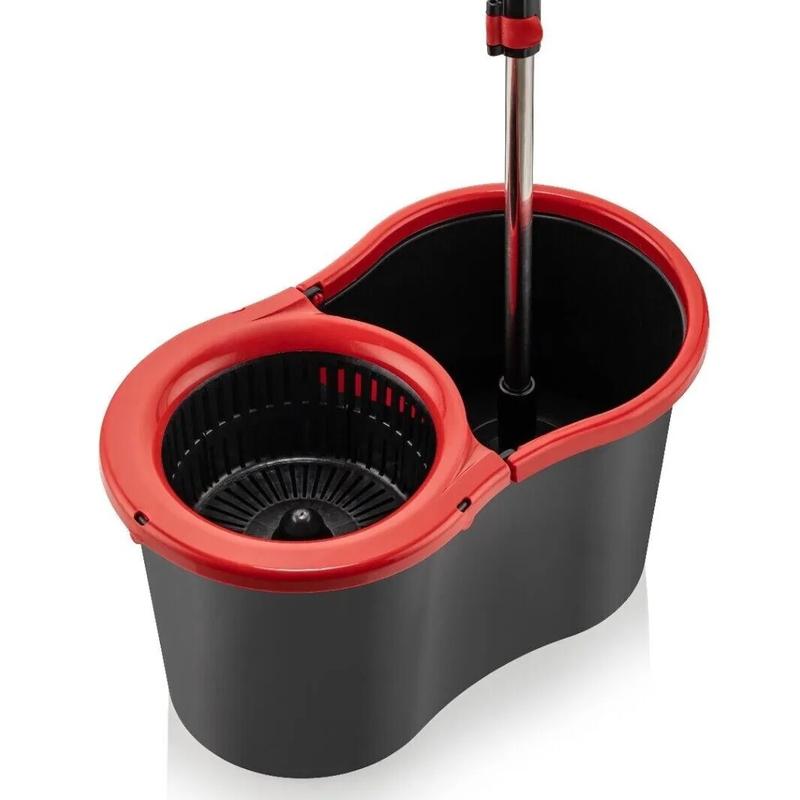 Leoxol Upgrade 360° Floor Magic Spin Bucket Set with 3 Microfiber Heads - 13 Liter Capacity, Adjustable Cleaning - Marble Tiled Surfaces flat 360 viral rotating spinning mops with handle rotatable white sturdy mop for Christmas spray spin  mop clean  mop 4