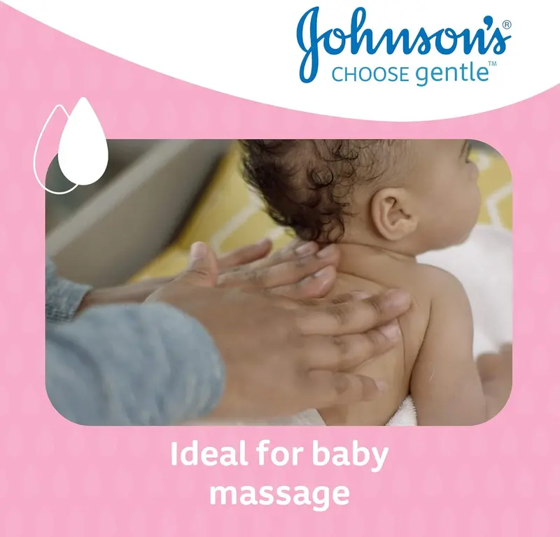 Johnson's Baby Oil (1 x 500 ml) Moisturising Baby Oil to Protect Delicate and Dry Skin, Hypoallergenic and pH-Balanced Baby Oil Ideal for Baby Massage and as Moisturiser for Dry Skin to Soften Hands and Body 3